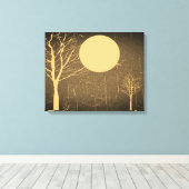 Volle Maan Nacht Verpakt Canvas Afdruk (Insitu (Houten vloer))