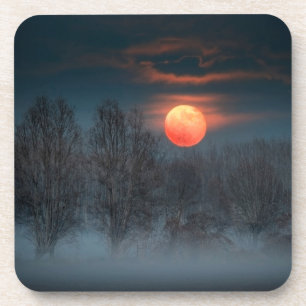 Volle Maan November in Scalenghe, Italië Bier Onderzetter
