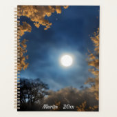 Volle maan omlijst door bomen planner (Voorkant)