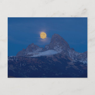 Volle Maan Opkomend Grand Teton Driggs, Idaho Briefkaart