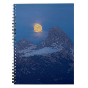 Volle Maan Opkomend Grand Teton Driggs, Idaho Notitieboek