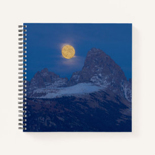 Volle Maan Opkomend Grand Teton Driggs, Idaho Notitieboek