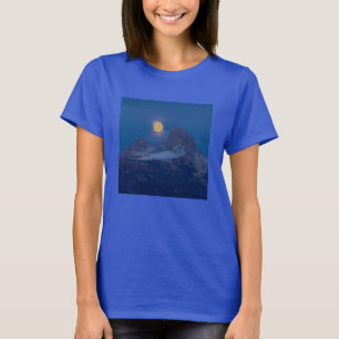 Volle Maan Opkomend Grand Teton Driggs, Idaho T-shirt