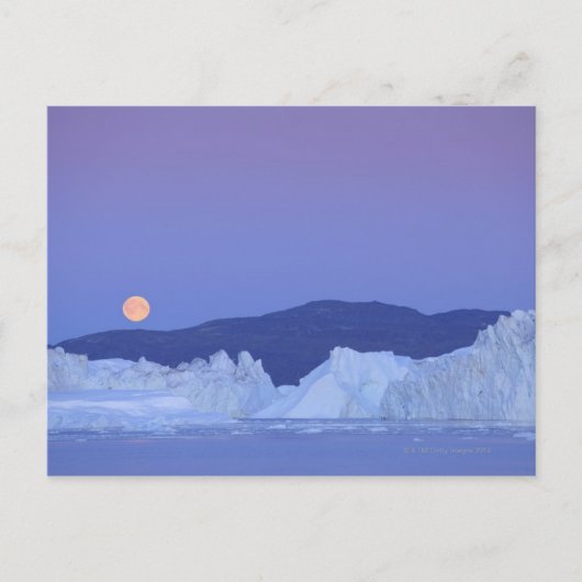 Volle Maan Over Iceberg Briefkaart (Voorkant)