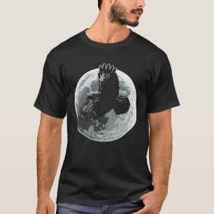Volle Maan Raaf Kraai Donkere Vogel Gotisch T-shirt