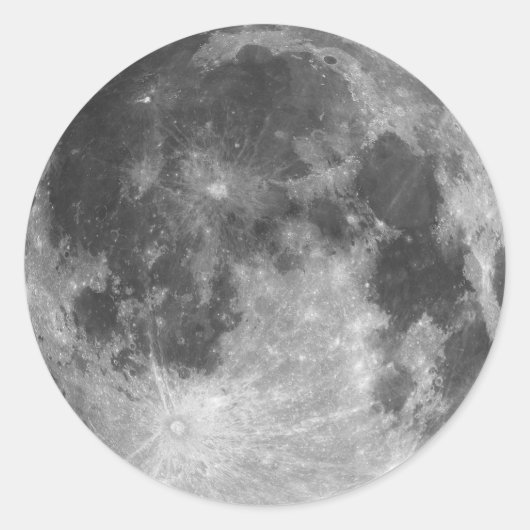 volle maan ronde sticker (Voorkant)