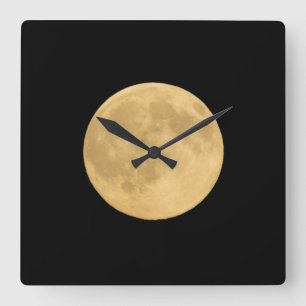 Volle Maan Seattle, Washington Vierkante Klok