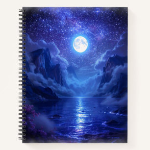 Volle maan sereniteit hardcover notitieboek