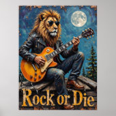 Volle maan Shred: Leeuw's Untamed Riff Poster (Voorkant)