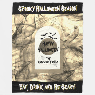 Volle Maan Spider Bats Spooky Scary Happy Hallowee Fleece Deken