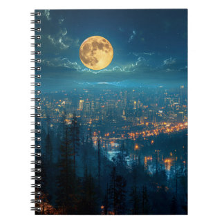 Volle Maan, Stad bij Nacht Notitieboek