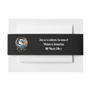 Volle maan sterrenhemel hemels 3D chic Uitnodigingen Wikkel