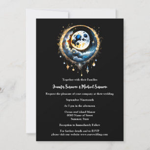 Volle maan sterrenhemel hemels chic kaart