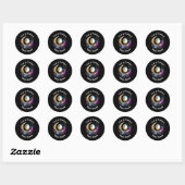 Volle maan sterrenhemel hemelse magenta ronde sticker (Vel)