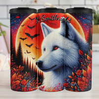 Volle maan witte wolf