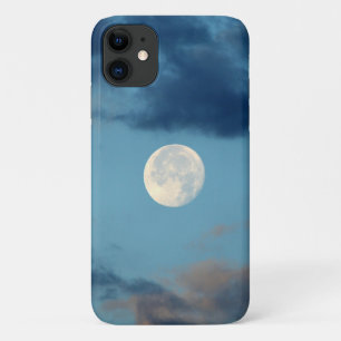Volle Maan Zonsondergang Wolken Art Phone Case