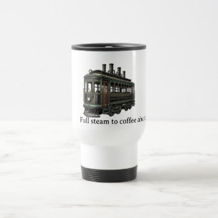Volle stoom naar koffie vooruit Stoomtrein Trolley Reisbeker