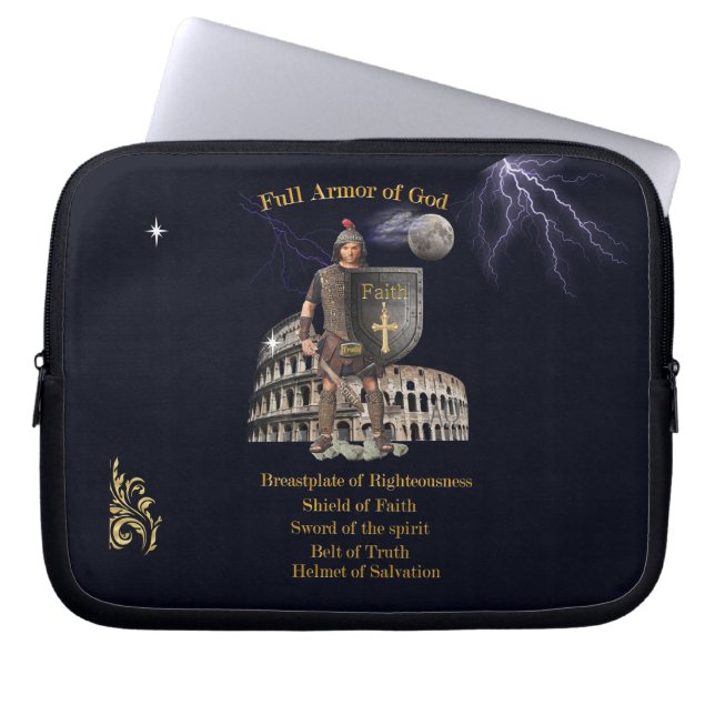 Volle wapenrusting van GOD Laptop Sleeve (Voorkant)