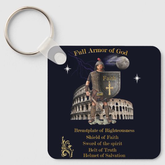 Volle wapenrusting van GOD Sleutelhanger (Voorkant)