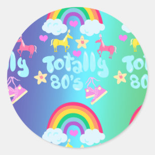 Volledig 80 Rainbow Motto Ronde Sticker