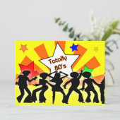 volledig 80's retro party Invitation Kaart (Staand voorkant)