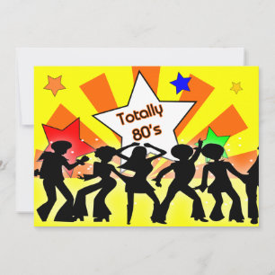 volledig 80's retro party Invitation Kaart