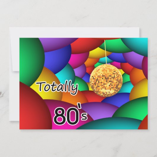 volledig 80's retro party Invitation Kaart (Voorkant)