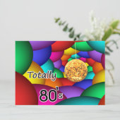 volledig 80's retro party Invitation Kaart (Staand voorkant)
