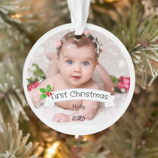 Volledig Aangepaste Baby's eerste Kerstmis Ornament (Boom)