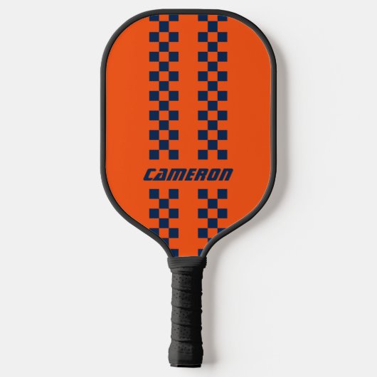 Volledig aangepaste kleuren dubbel geruite strepen pickleball paddle (Achterkant)