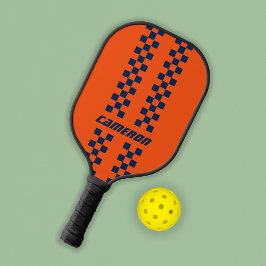 Volledig aangepaste kleuren dubbel geruite strepen pickleball paddle