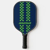 Volledig aangepaste kleuren dubbel geruite strepen pickleball paddle (Achterkant)