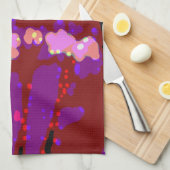 Volledig Abstracte Bougainvillea Theedoek (Quarter Fold)