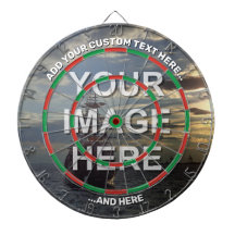 Volledig Afbeelding-dartboard met aangepaste tekst