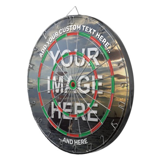 Volledig Afbeelding-dartboard met aangepaste tekst Dartbord (Voorkant Rechts)