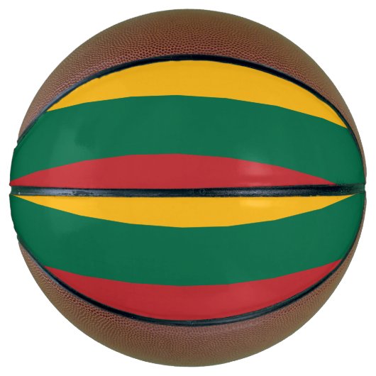 Volledig basketbal met de vlag van Litouwen (Voorkant)