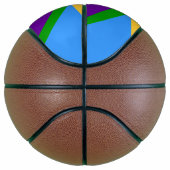 Volledig basketbal met de vlag van Manitou Springs (Rechts)