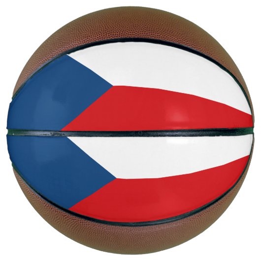 Volledig basketbal met vlag van Tsjechië (Voorkant)
