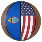 Volledig Basketball met vlag van Guam, VS Mini Basketbal (Verticaal)