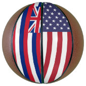 Volledig Basketball met vlag van Hawaii, VS Mini Basketbal (Verticaal)