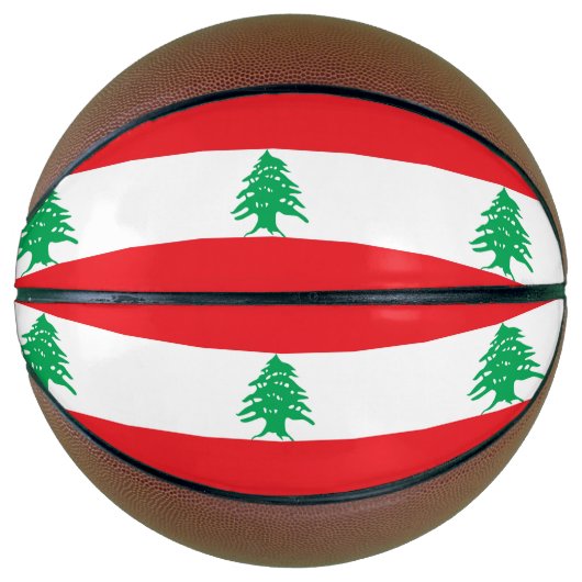 Volledig Basketball met vlag van Libanon Basketbal (Voorkant)