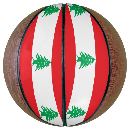 Volledig Basketball met vlag van Libanon Basketbal (Verticaal)