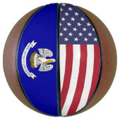 Volledig Basketball met vlag van Louisiana, VS Mini Basketbal (Verticaal)