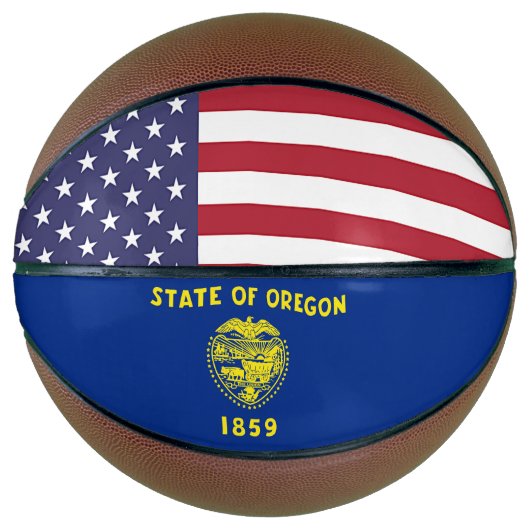 Volledig Basketball met vlag van Oregon, VS Mini Basketbal (Voorkant)