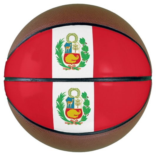 Volledig Basketball met vlag van Peru Basketbal (Voorkant)