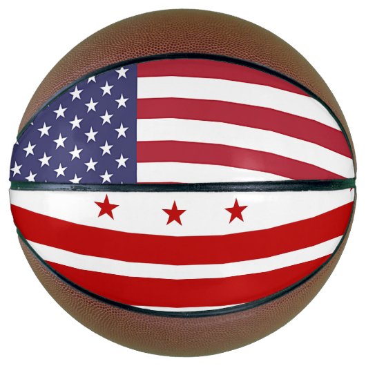 Volledig Basketball met vlag van Washington DC Mini Basketbal (Voorkant)