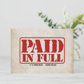 Volledig betaald kaart (Staand voorkant)