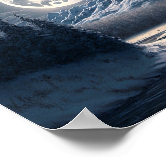 Volledig bewegend sneeuwlandschap poster (Hoek)