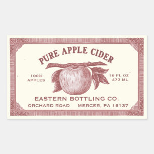Volledig bewerkbare  Apple Cider Label Red