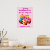 Volledig bewerkbare Cupcake Phrase & Cupcake Foto Poster (Keuken)